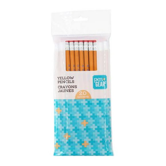 20 PACK YELLOW PENCILS PACKED IN PRINTED POLYBAG, 20 YELLOW PENCILS