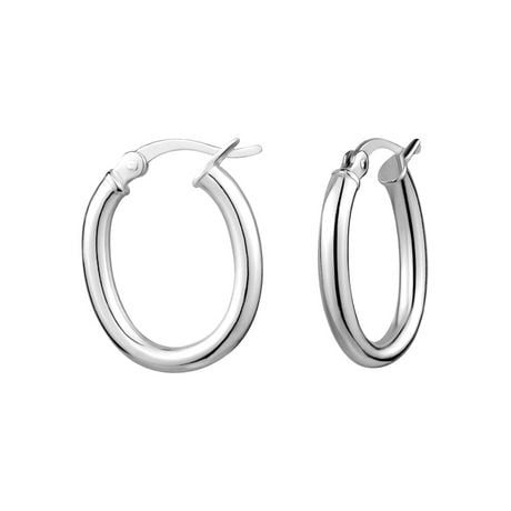 Sterling silver Charisma Oval hoop