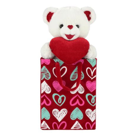 Way To Celebrate 17 Inch Plush Pal In Gift Bag- White Bear | Walmart Canada