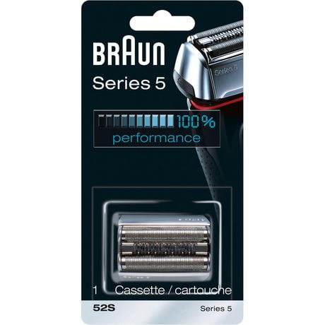 Bloc-couteaux de rechange pour tête de rasoir électrique Braun Series 5 52S – Argent