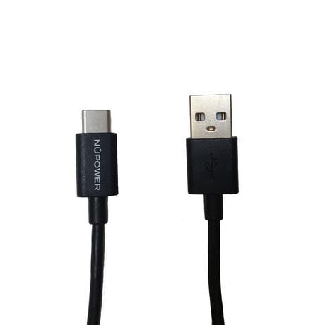 Câble de charge et de synchronisation NUPOWER 1.5M, USB Type C - NOIR