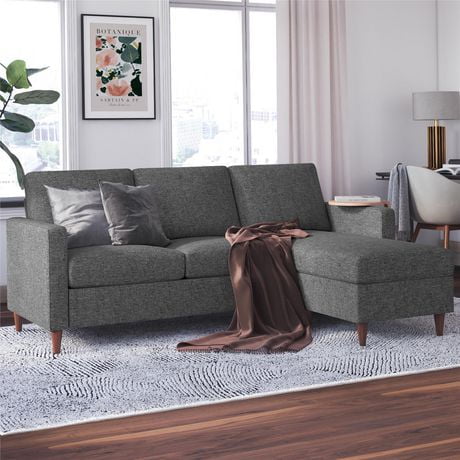 DHP Liah Reversible Sectional Sofa With Pocket Spring Cushions Walmart Ca   6000206726004 