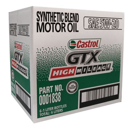 Castrol GTX- High Mileage 5W20 Motor Oil - Pack of 6 ...