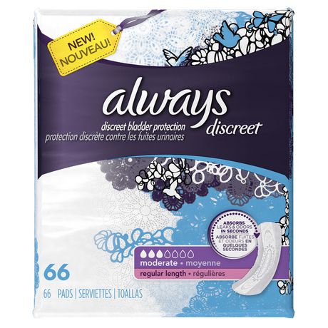 Always Discreet, Incontinence Pads, Moderate, Regular Length, 198 Count ...