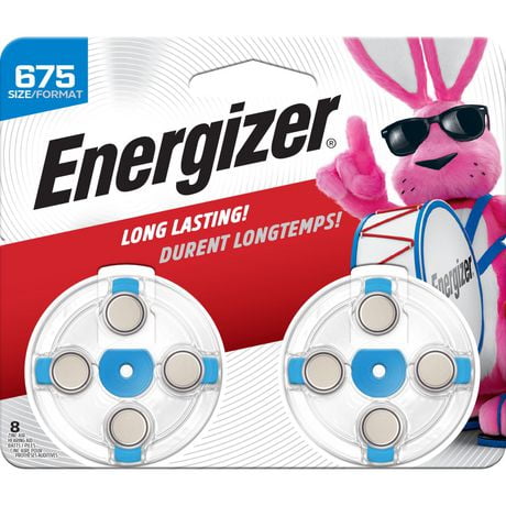 Energizer EZ Turn & Lock Format 675, Emballage de 8, Bleu Paquet de 8 piles