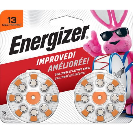 Energizer EZ Turn & Lock Format 13, Emballage de 16, Orange Paquet de 16 piles