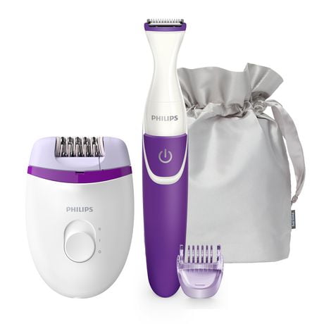 Philips Satinelle Essential Corded Compact Epilator Incl. Bikini Trimmer, with travel pouch, BRP505/00, Epilator & Bikini Trimmer
