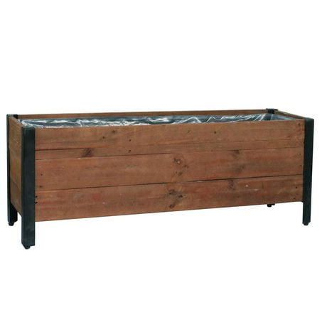Grapevine 46" Urban Garden Recycled Wood and Metal Planter, Rectangle