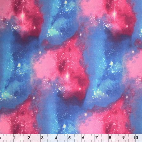 Fabric Creations  Multi Celestial Galaxy Cotton Fabric by the Metre