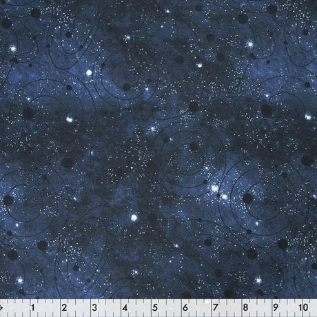 Fabric Creations Navy Celestial Galaxy Cotton Fabric by the Metre