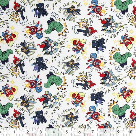 Fabric Creations Marvel Avengers Kapow Cotton Fabric by the Metre ...