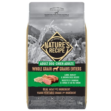 Nature’s Recipe Adult Whole Grain Lamb and Rice Recipe Dry Dog Food, 1.8kg-5.4kg