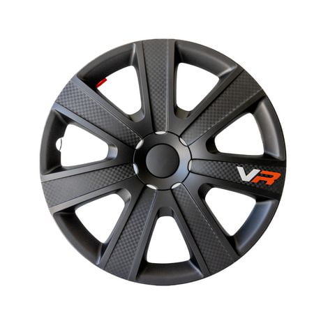 16 In VR Carbon Black Wheel Cover 4 pack