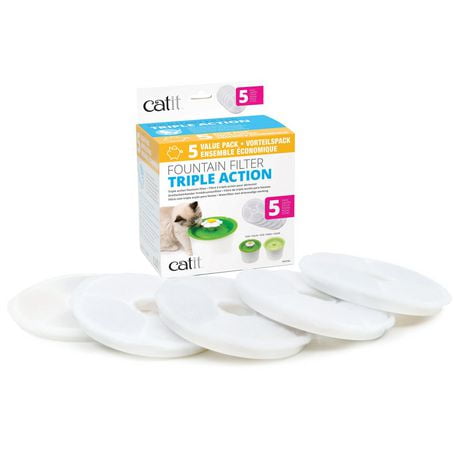 Catit Triple Action Fountain Filters, 5 pack