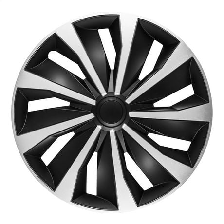 16" Action Wheel Covers, Silver & Black, set of 4