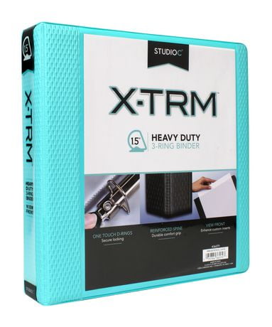 studio c xtrm 15 light blue heavy duty vinyl binder walmart canada