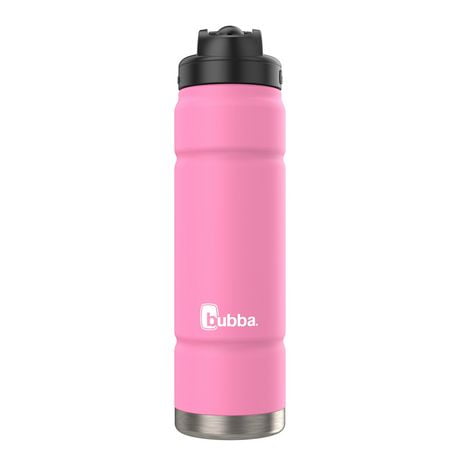 bubba Trailblazer Vacuum-Insulated Stainless Steel Water Bottle with Straw, 24 oz (709 mL), Azalea