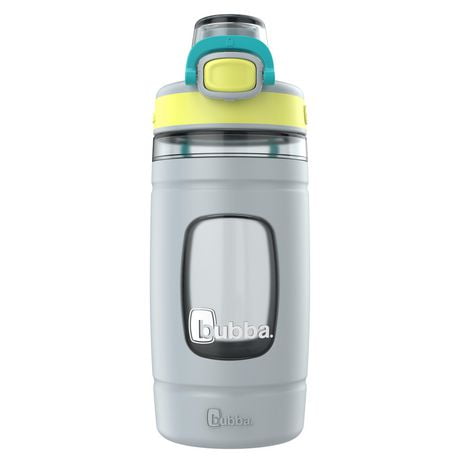 bubba Flo Kids Water Bottle with Silicone Sleeve, 16 oz (473 ml), Light Stone/Limelight/Scuba