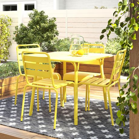June Stacking Dining Chairs Yellow Novogratz Poolside Gossip 4 Pack