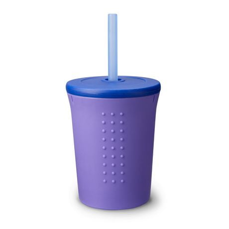 GoSili Straw Cup, 12oz. Purple/Cobalt