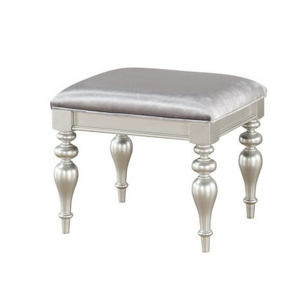 ACME Maverick Vanity Stool in Fabric & Platinum