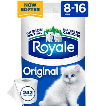 Royale Original Toilet Paper, 8 Equal 16 Bathroom tissue rolls, 2-Ply, 242 Sheets a Roll
