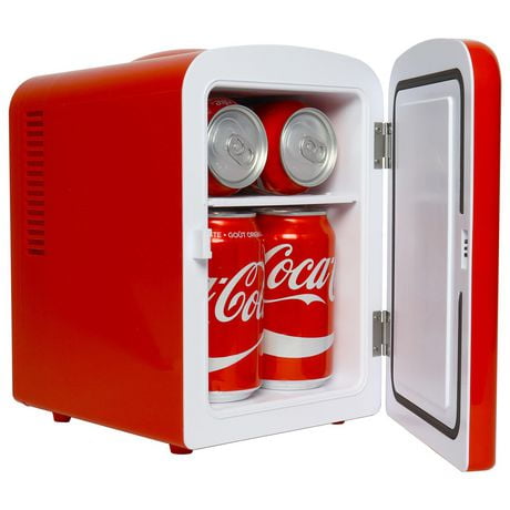 Coca-Cola Classic Red 4L Mini Fridge 12V DC 110V AC Portable Cooler