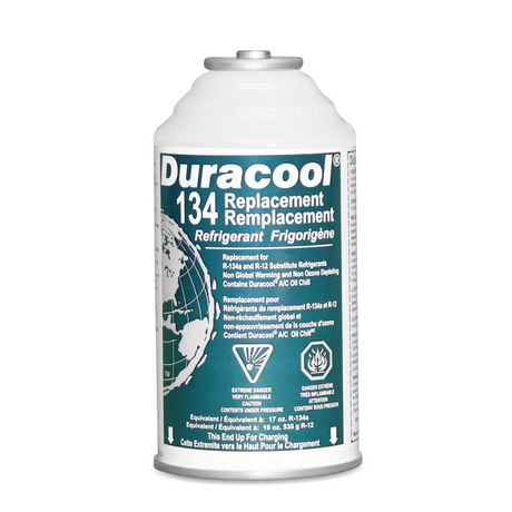 Réfrigérant de remplacement Duracool® 12a/134 6 oz. Can Mobile A/C Refrigerant, contient Duracool® A/C Oil Chill™ Duracool 134 Remplacement 6oz
