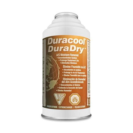 Duracool® DuraDry™ 4 oz. À utiliser dans les systèmes présentant des fuites mineures. Élimine l'humidité du système.
