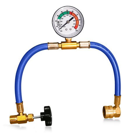 Duracool® R-1234yf Charging Hose with Can Tapper, Pressure  Gauge & Quick Connect.