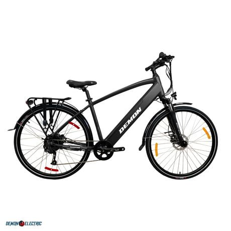 Demon Electric 27.5" Electric Bike, 350W 48V Motor Commuter eBike for Adults, 32 km/h Electric Bicycle, Shimano 9-Speed City E-Bike, Black