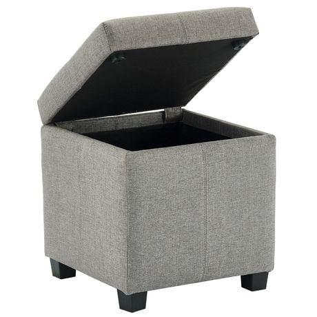 Hinged Lid Storage Ottoman- Grey | Walmart Canada