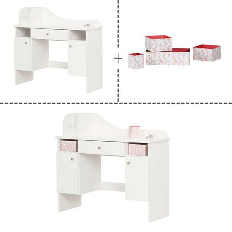 South Shore Vito Pure White Makeup Desk With Drawer Walmart Canada