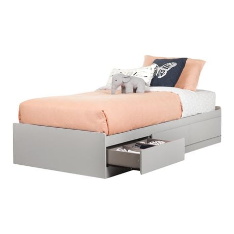 South S Reevo Twin Storage Bed 39 With 3 Drawers Soft Gray Canada South S Reevo Twin Storage Bed 39, White Twin Storage Bed Canada