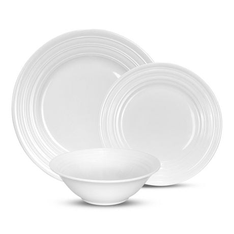 Bianco Stripe 12 Piece Dinnerware Set, Service for 4