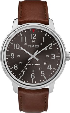 Montre Timex® Classique Bracelet Cuir Hommes | Walmart Canada