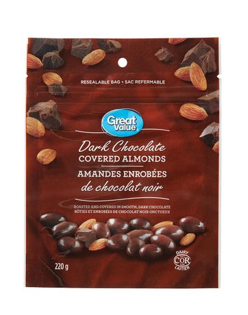 Great Value Dark Chocolate Covered Almonds | Walmart Canada