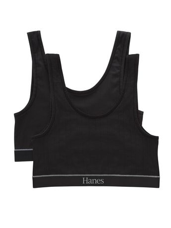 Hanes Comfort Evolution ComfortFlex Fit Wirefree Bra_Black/Steel Grey_Small  at  Women's Clothing store