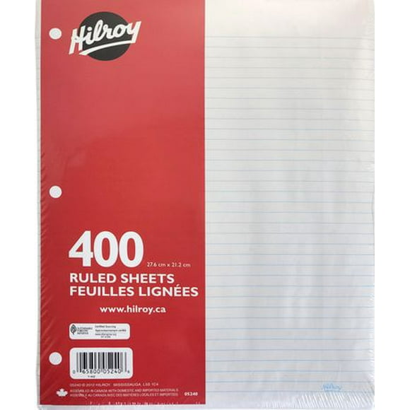Hilroy Refill Paper Ruled, 400 Sheets, Refill Paper
