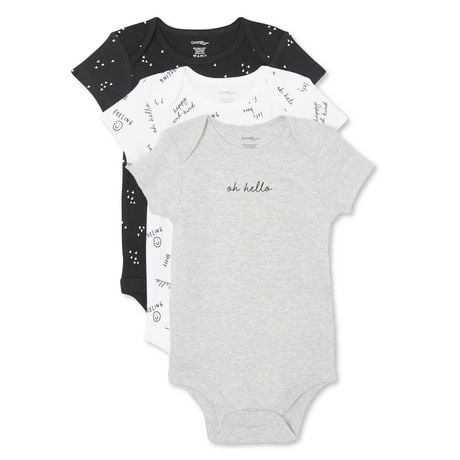 George Infants' Unisex Layette Short Sleeve Bodysuits 3-Pack, Sizes 0-12 months