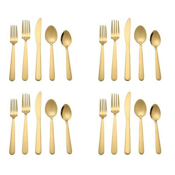 Home Trends 20 Piece Stainless Steel Flatware Set Gold, HT 20 Pc Gold Flatware