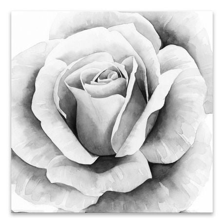 Artissimo Designs Acrylique Imprimé Rose Noir & Blanc - 11.75W x 11.75H x 1D
