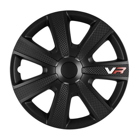 15" VR Carbon Wheel Covers, Black , set of 4