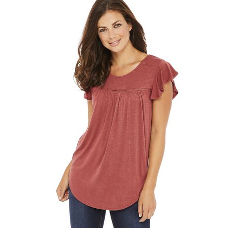 George Women's' Ruffle Sleeve Top | Walmart Canada