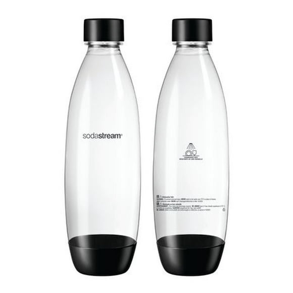 1L Fuse Black Bottles Twin Pack - Dishwasher Safe, DWS Black Fuse Bottle Twin Pack