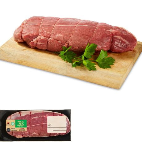 Rôti de pointe de surlonge de bœuf halal, Mon marché fraîcheur, 1 morceau, Bœuf Angus AAA, 0,78 - 1,44 kg