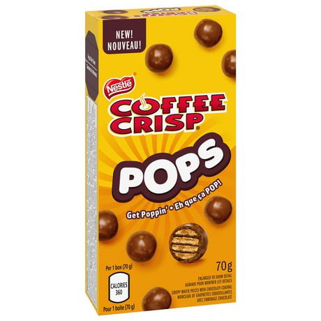 COFFEE CRISP POPS Chocolaty Snacks Carton 70 g, COFFEE CRISP POPS Chocolaty Snacks Carton 70 g