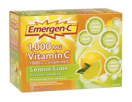 Emergen-C® Lemon-Lime 1000mg Vitamin C / Electrolytes / B Vitamins ...