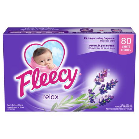 Fleecy Aroma Therapy Relax Fabric Softener Dryer Sheets, 80 Sheets