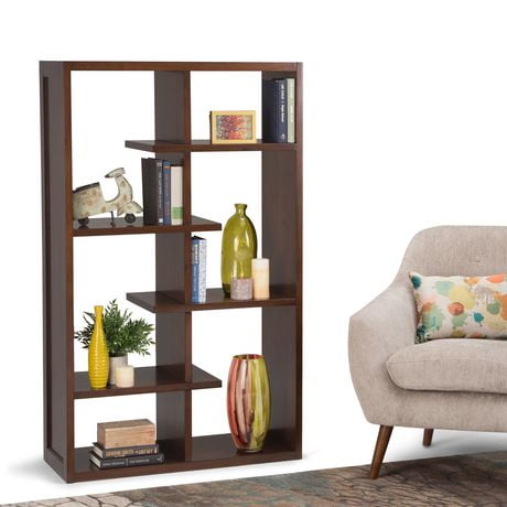 WyndenHall Benson Solid Wood Bookcase in Medium Auburn ...